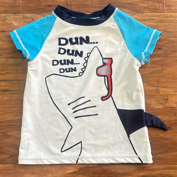 ANDY & EVAN UPF 50 Shark Short Sleeve Rashguard, Light Blue - Picture 5 of 11